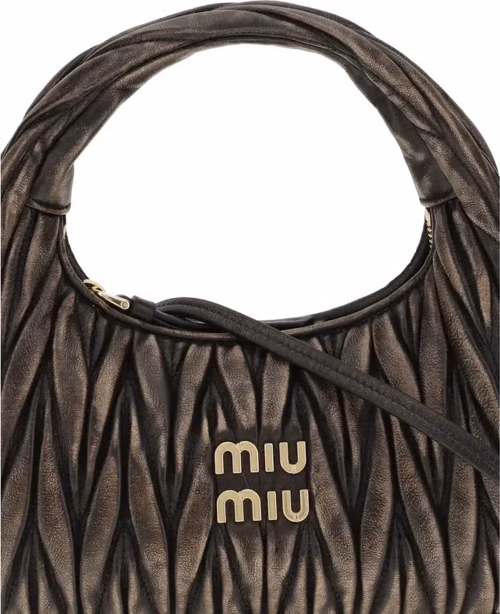 Miu Miu Brown Calf Leather Bos Taurus Shoulder Bag