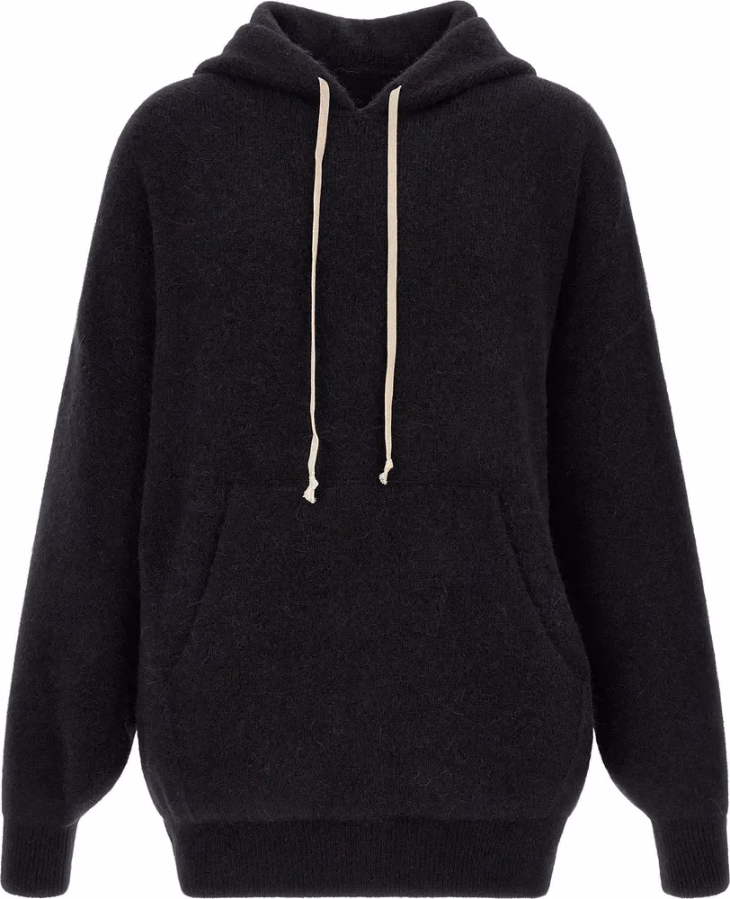 Rick Owens Black Marabou Sweatshirt
