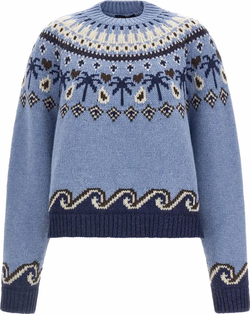 Alanui Blue Virgin Wool Cardigan