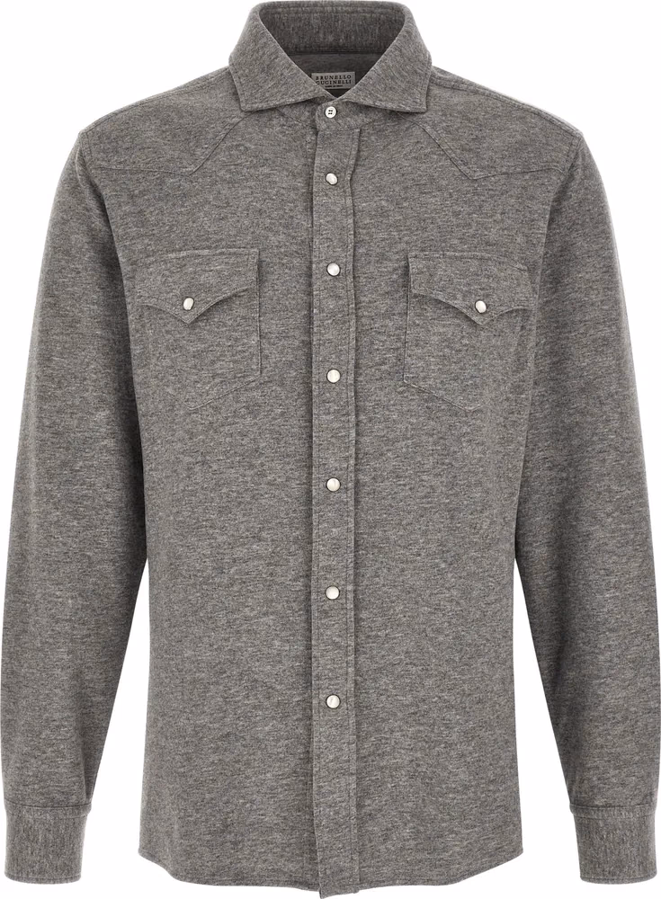 Brunello Cucinelli Gray Cashmere Blouse