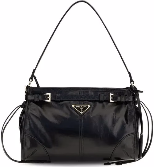 Prada Black Calf Leather Bos Taurus Handbag