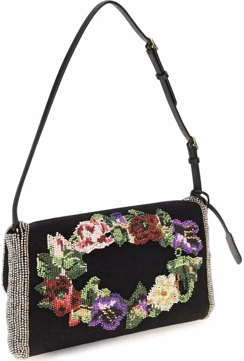 Valentino Garavani Black Satin Shoulder Bag