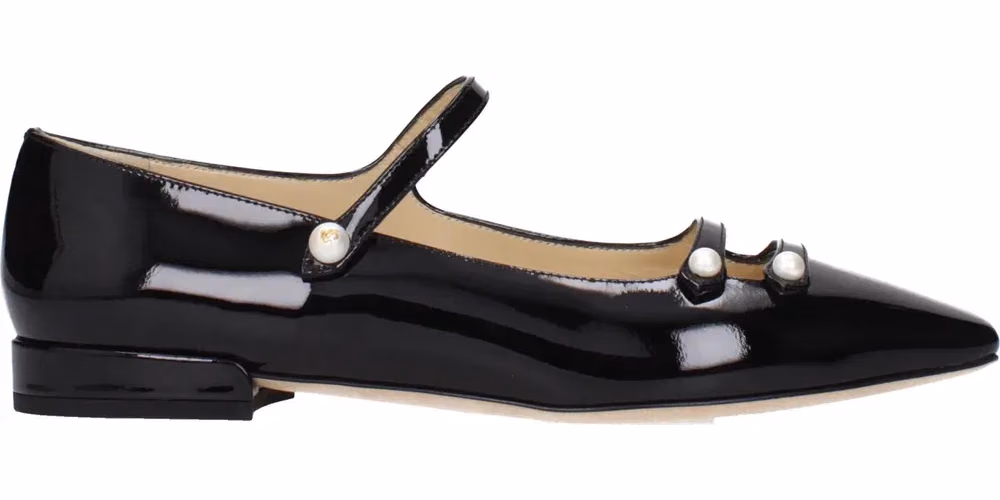 Jimmy Choo Black Leather Ballet Flats