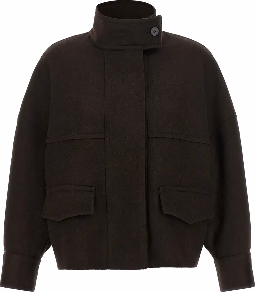 Alberto Biani Brown Wool Bomber