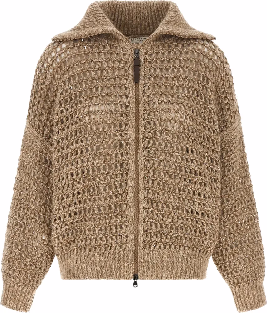 Brunello Cucinelli Beige Elastane Cardigan