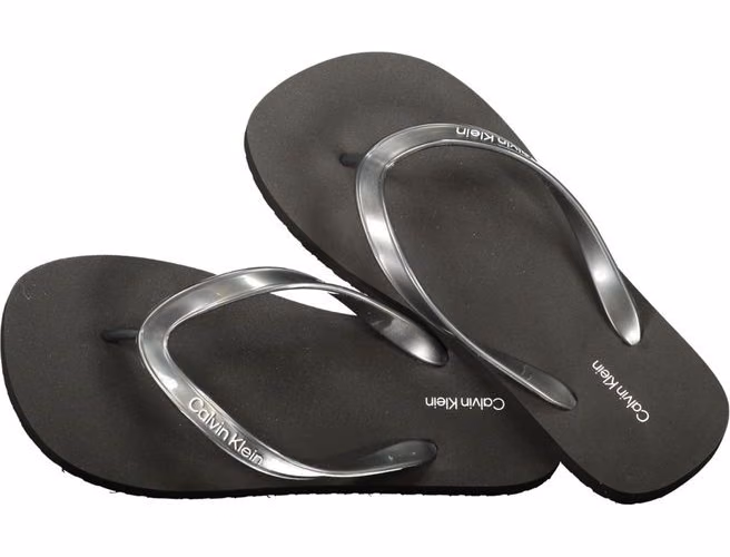 Calvin Klein Black Polyurethane Women Sandal