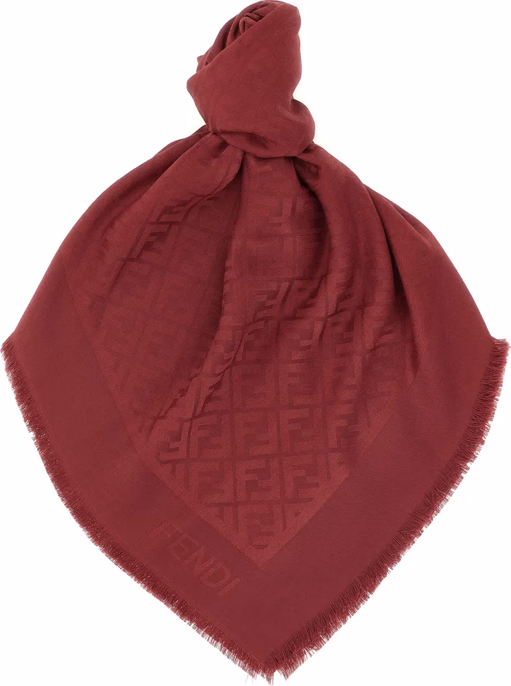 Fendi Bordeaux Silk Foulard
