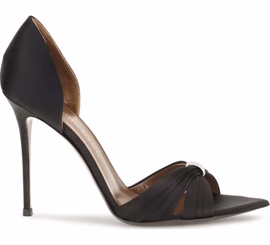 Giuseppe Zanotti Black Satin Stiletto Heel Sandals