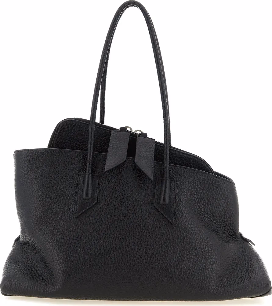 The Attico Black Bovine Leather Shoulder Bag