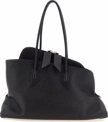 Black Bovine Leather Shoulder Bag