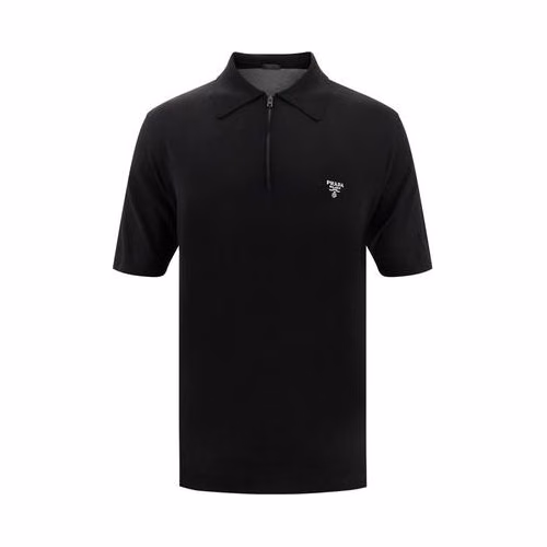 Prada Black Wool Oves Aries Polo Shirt