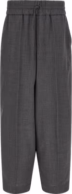 Gray Virgin Wool Casual Pants