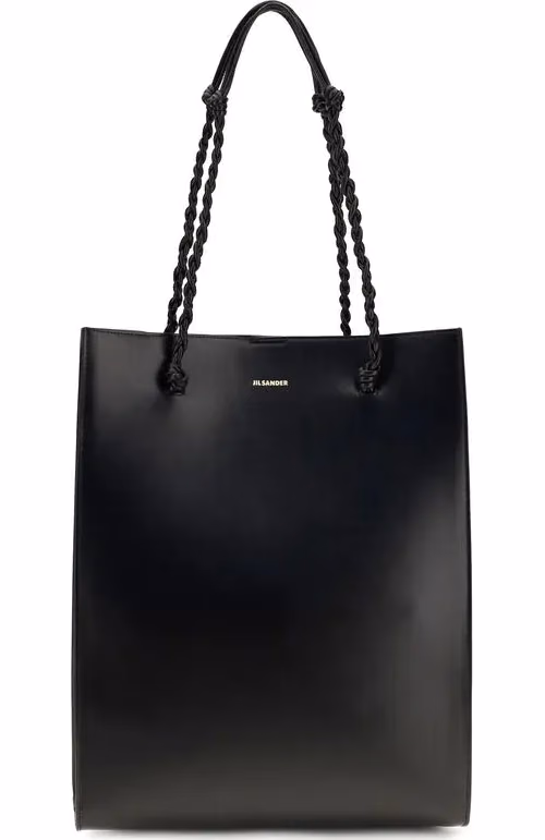 Jil Sander Black Calf Leather Bos Taurus Shoulder Bag