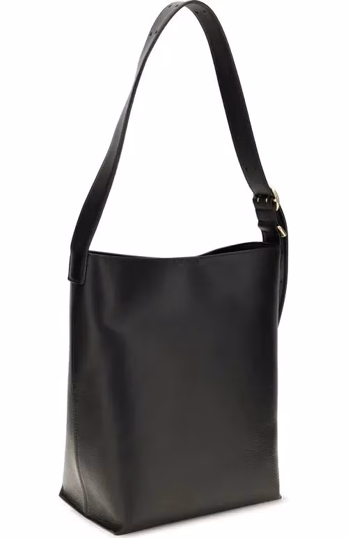 Jil Sander Black Calf Leather Bos Taurus Shoulder Bag