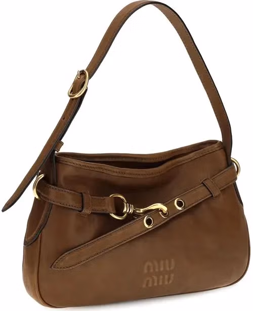 Miu Miu Brown Calf Leather Bos Taurus Shoulder Bag