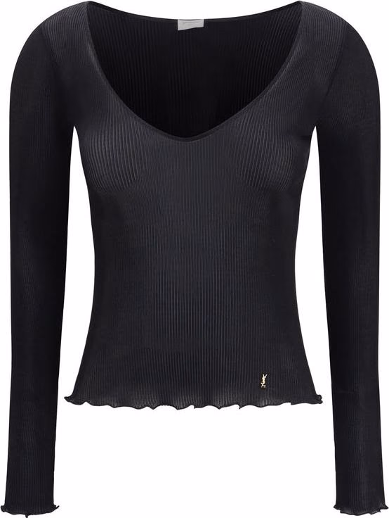 Saint Laurent Black Silk Blouse
