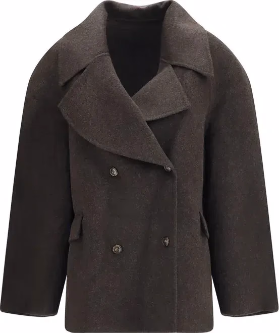 Loulou De Saison Brown Wool Oves Aries Full-Length Jacket