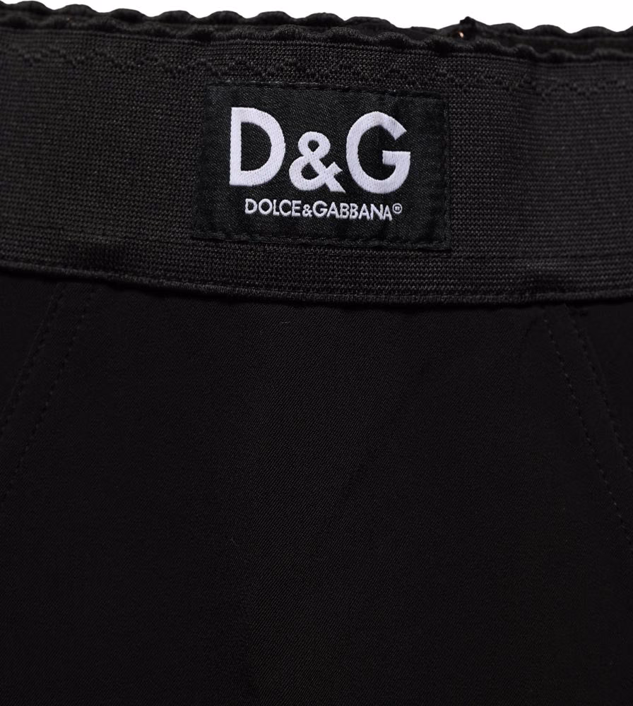 Dolce & Gabbana Black Viscose High Waist Capri Trouser Pants