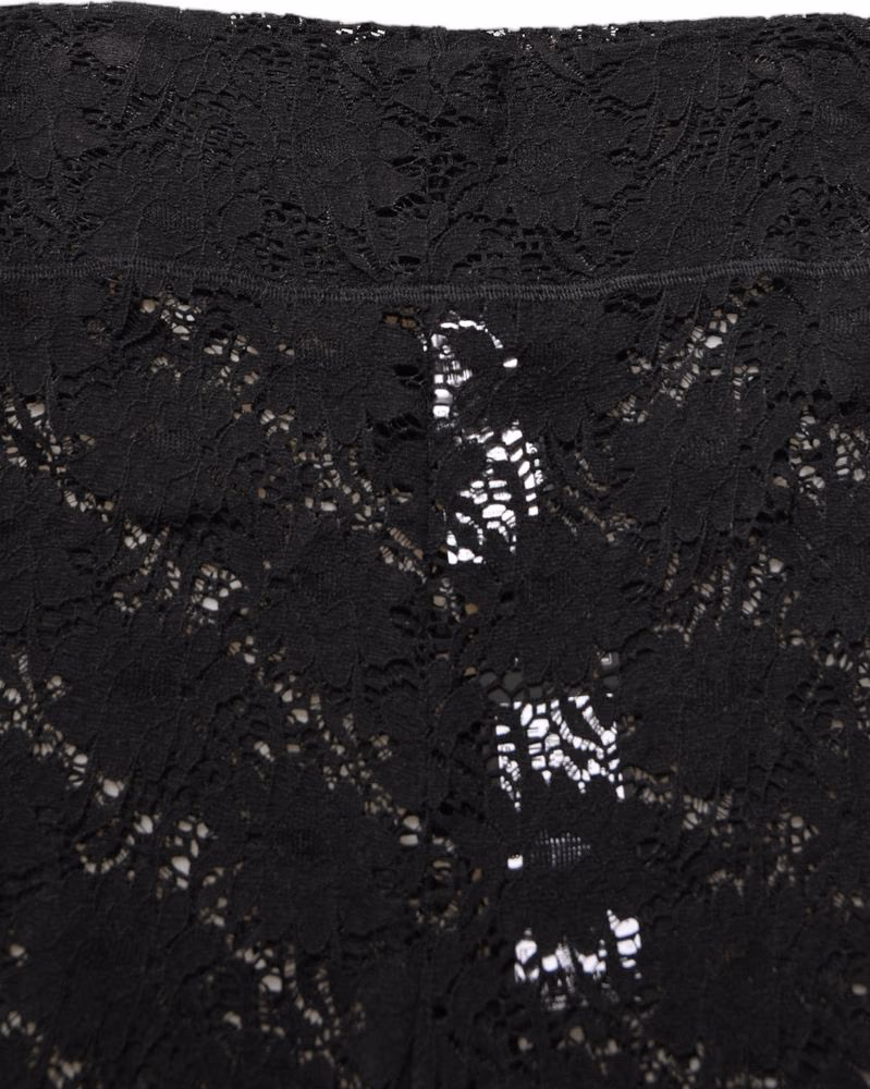 Dolce & Gabbana Black High Waist Sheer Floral Lace Shorts