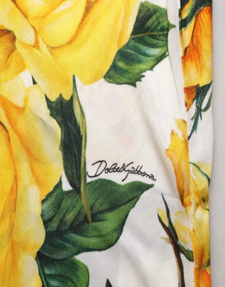 Dolce & Gabbana Multicolor Floral High Waist Straight Pants