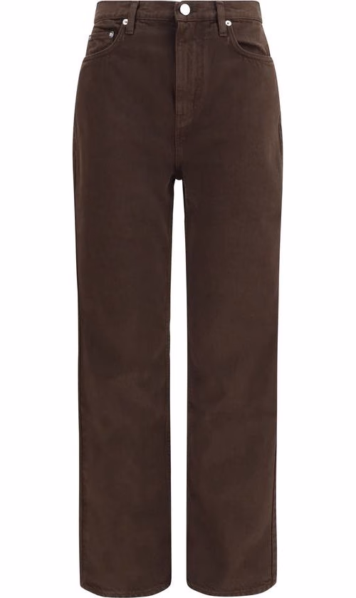 Loulou De Saison Brown Cotton Straight-Leg Jeans