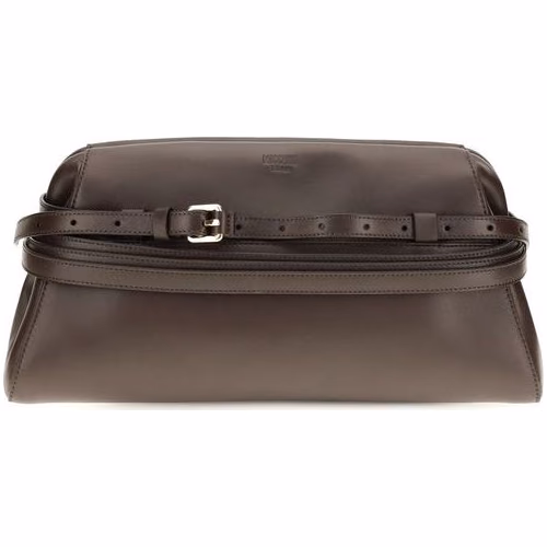 Moschino Brown Goatskin Clutch Bag