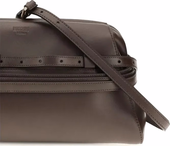 Moschino Brown Goatskin Clutch Bag