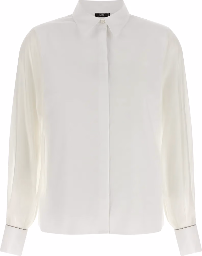 Peserico White Cotton Blouse