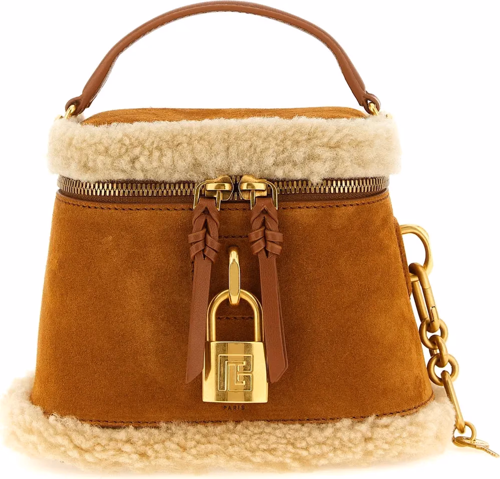 Balmain Brown Calfskin Handbag