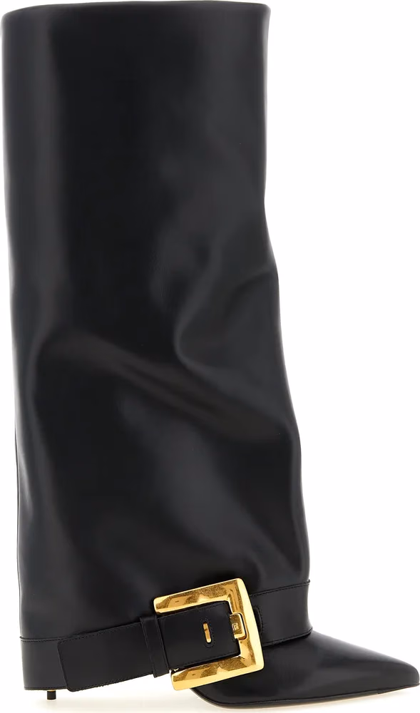 Balmain Black Calfskin Over The Knee