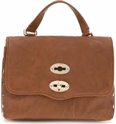 Brown Suede Leather Handbag