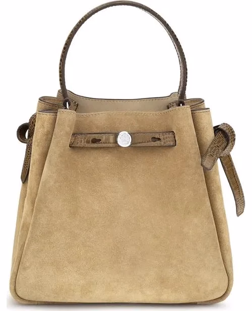 Tory Burch Beige Suede Leather Backet Bag