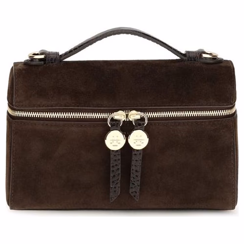 Tory Burch Brown Suede Leather Handbag