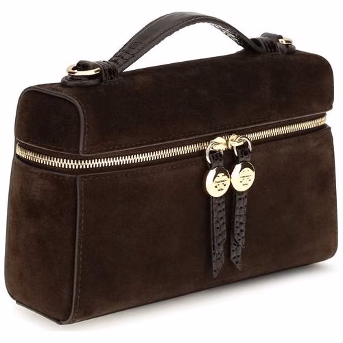 Tory Burch Brown Suede Leather Handbag