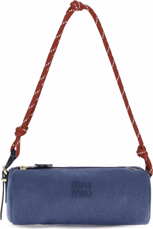 Miu Miu Blue Cotton Shoulder Bag