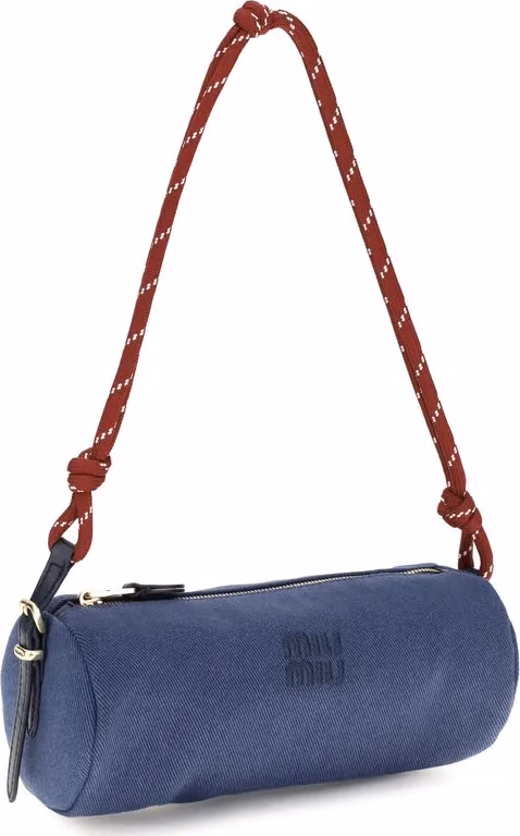 Miu Miu Blue Cotton Shoulder Bag