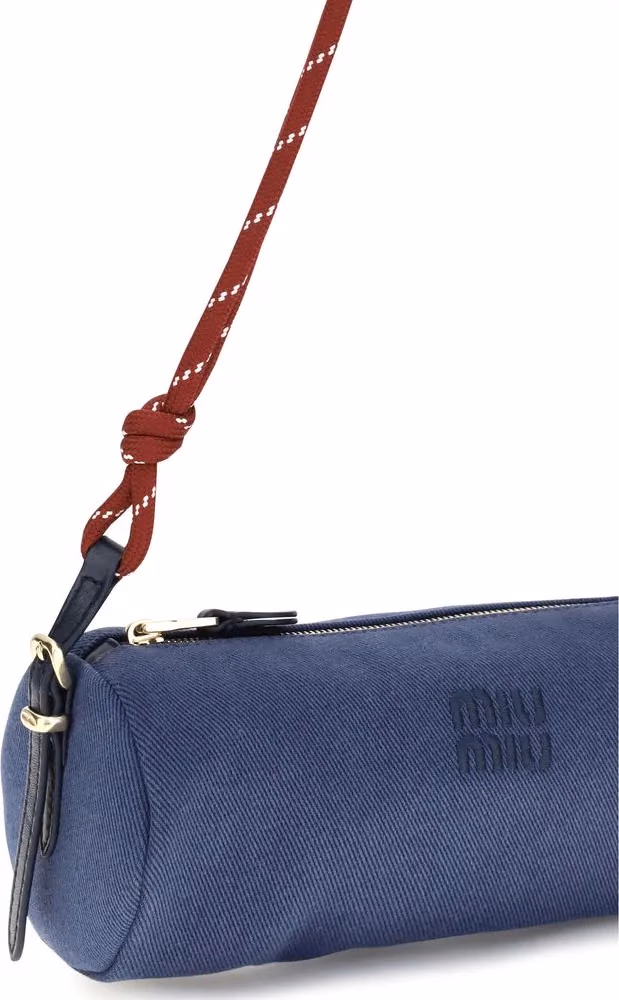 Miu Miu Blue Cotton Shoulder Bag