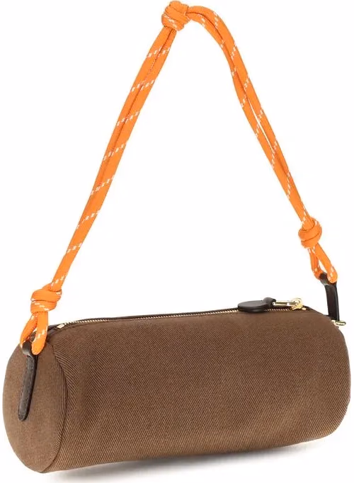 Miu Miu Brown Cotton Shoulder Bag