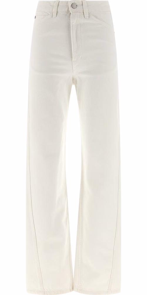 Lemaire White Cotton High-Waisted Jean