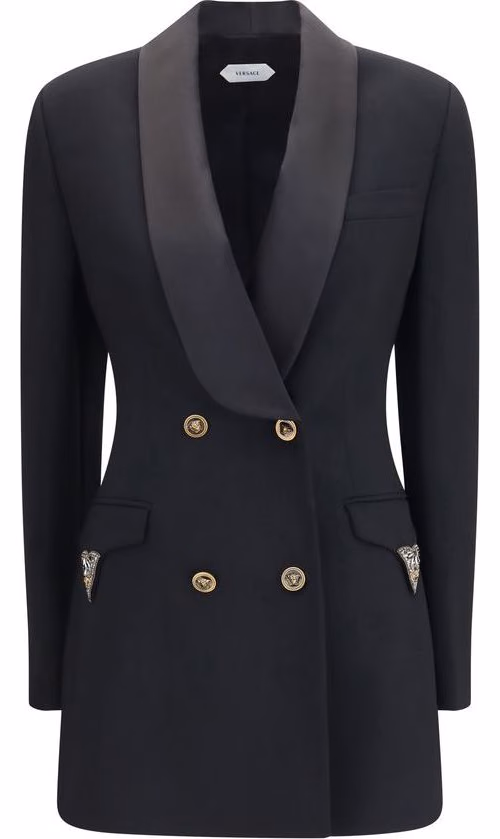Versace Black Wool Oves Aries Blazer