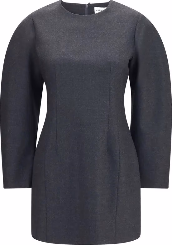 P.A.R.O.S.H. Gray Wool Oves Aries Casual Dress