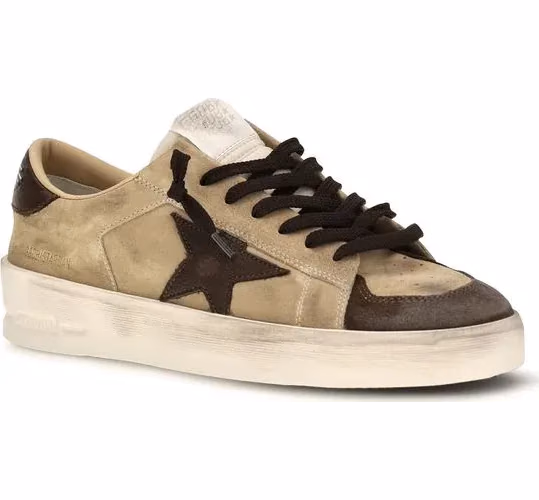 Golden Goose Beige Calf Leather Bos Taurus Sneakers