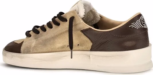 Golden Goose Beige Calf Leather Bos Taurus Sneakers