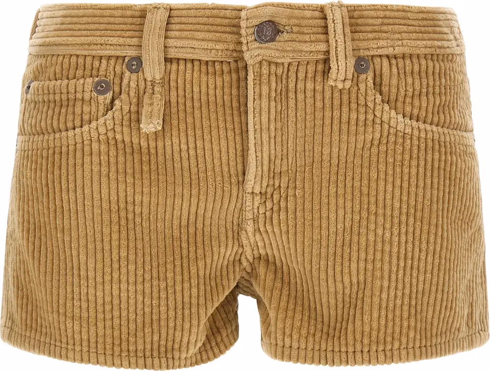 R13 Beige Cotton Bermuda Shorts