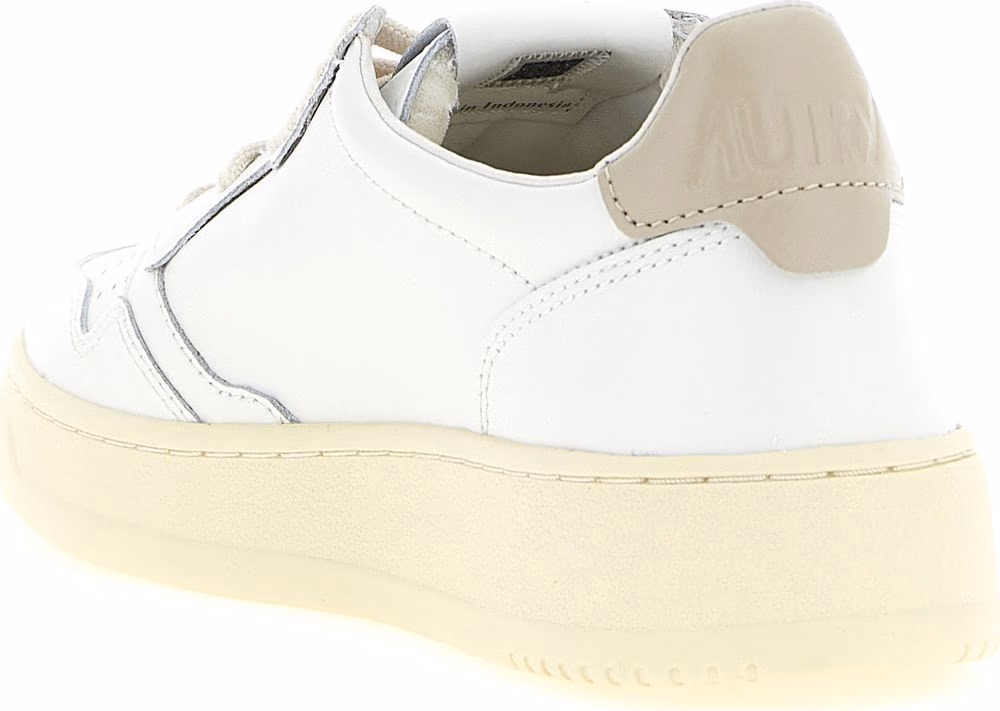 Autry Beige Cowhide Low Top Sneakers