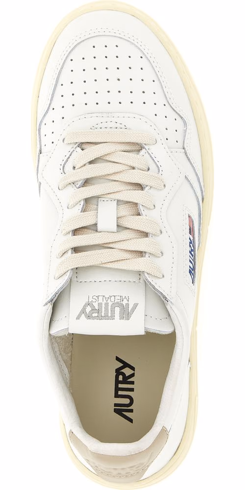 Autry Beige Cowhide Low Top Sneakers