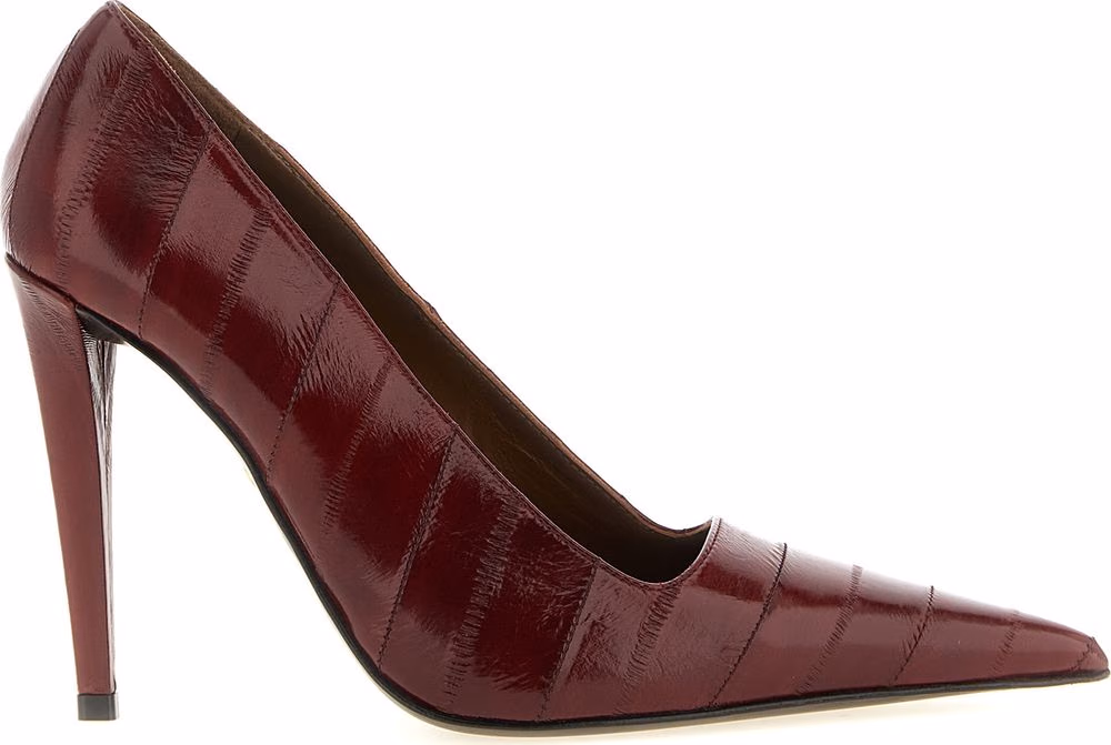 Giuseppe Zanotti Bordeaux Leather High Heel Pumps