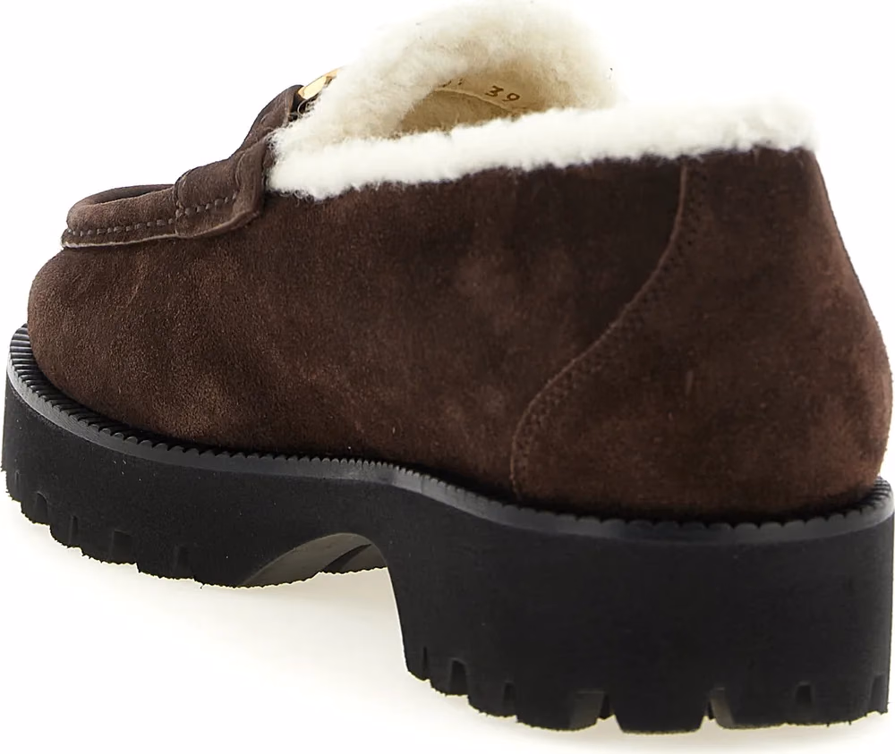 Valentino Garavani Brown Calfskin Slip-On Loafers