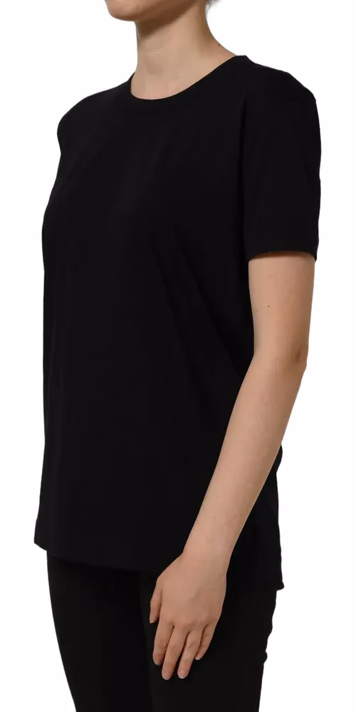 Dolce & Gabbana Black Cotton Crew Neck Short Sleeves T-shirt