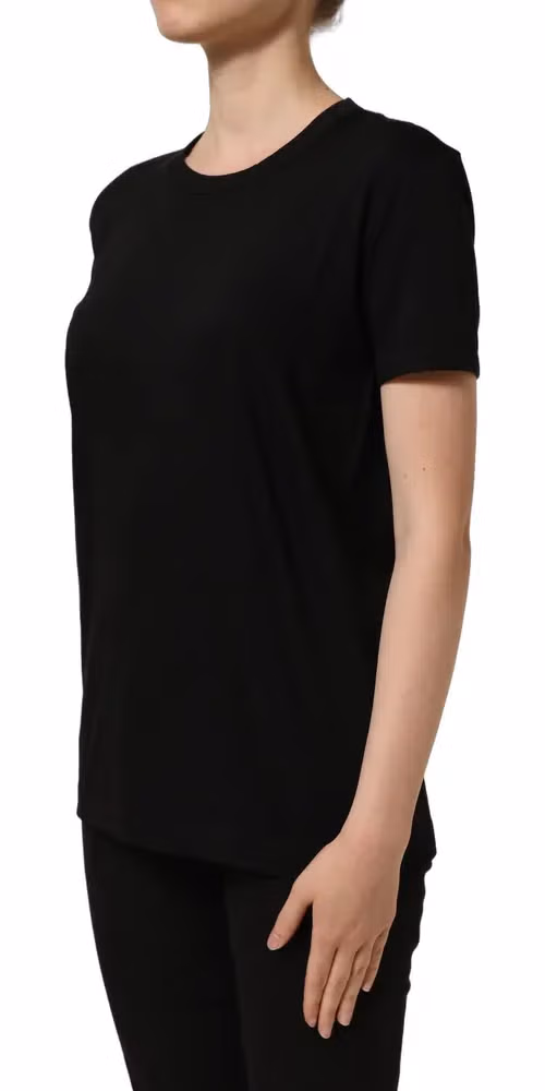 Dolce & Gabbana Black Cotton Crew Neck Short Sleeves T-shirt